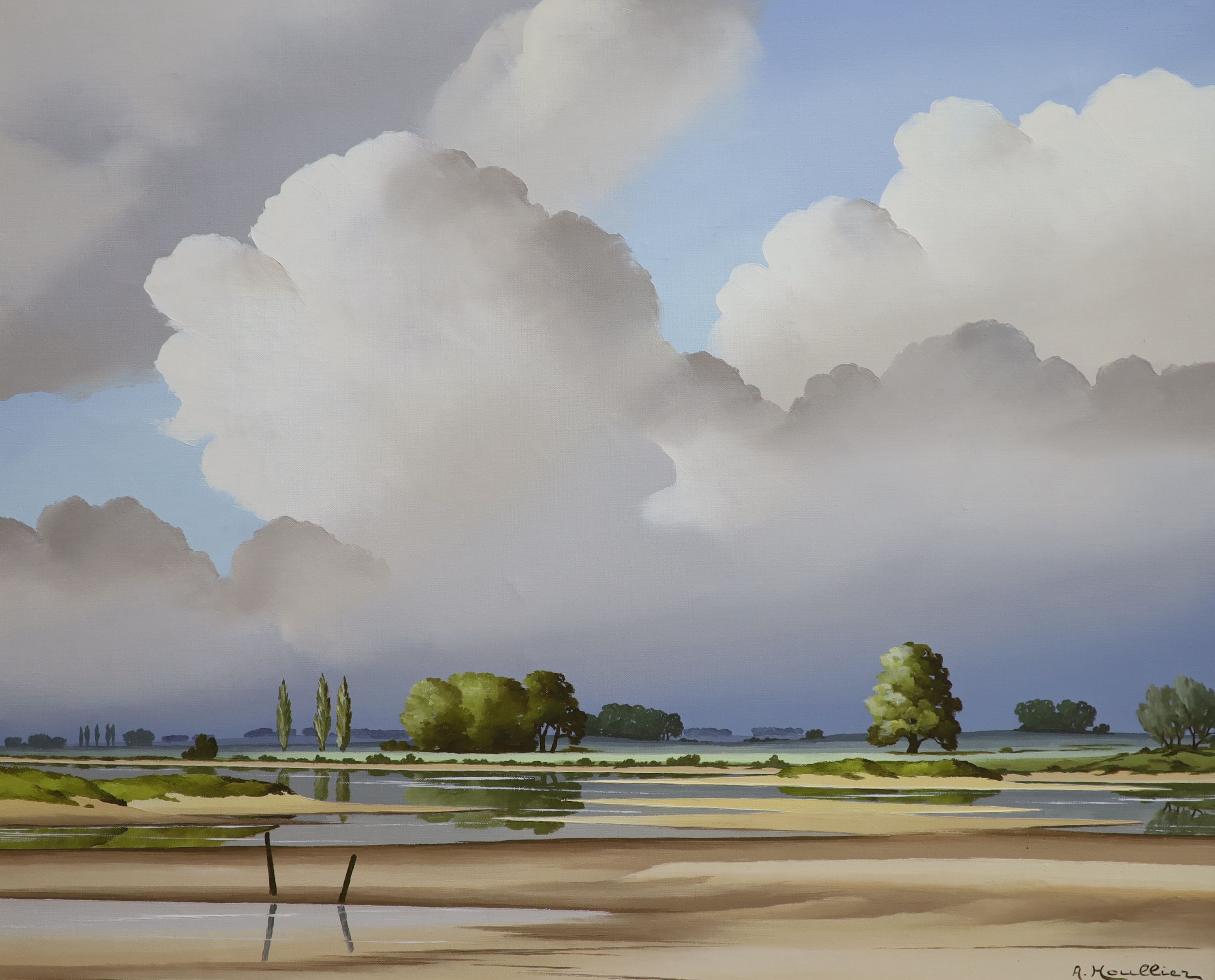 Alexander Houllier (1969-),oil on canvas, La Loire, signed, 52 x 64cm